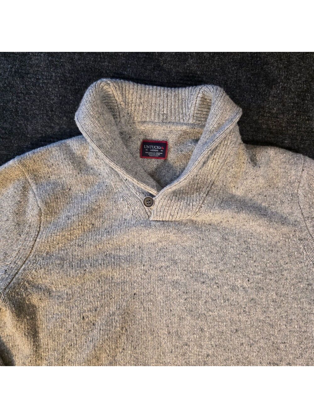UNTUCKit Men's Medium Lambswool Blend Pullover Sweater in Gray